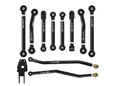 Core 4x4 Cruise Series Adjustable Front and Rear Upper and Lower Control Arm and Track Bar Kit (93-98 Jeep Grand Cherokee ZJ)