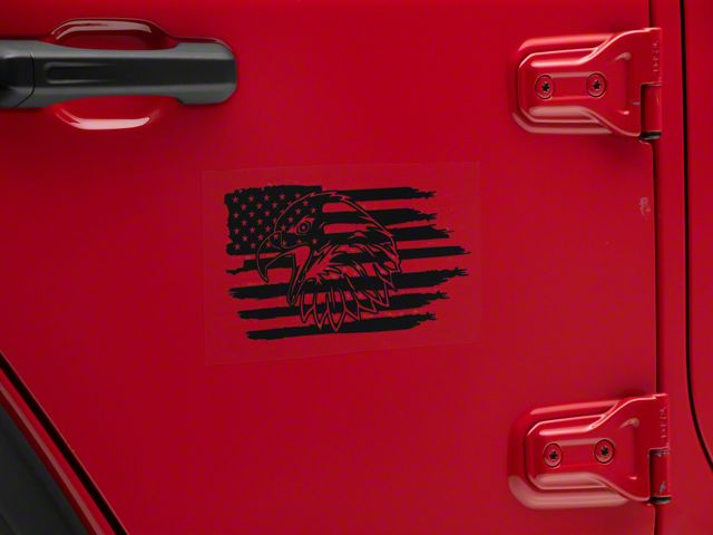 SEC10 Eagle Distress Novelty Decal; Black (Universal; Some Adaptation May Be Required)
