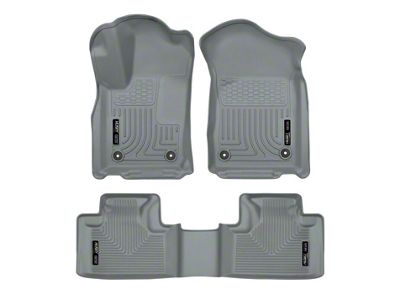 Husky Liners WeatherBeater Front and Second Seat Floor Liners; Gray (16-21 Jeep Grand Cherokee WK2)