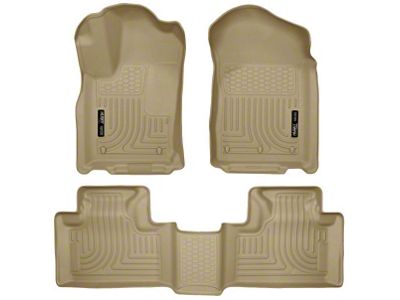 Husky Liners WeatherBeater Front and Second Seat Floor Liners; Tan (11-15 Jeep Grand Cherokee WK2)