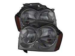 Crystal Headlights; Chrome Housing, Smoked Lens (05-07 Jeep Grand Cherokee WK)