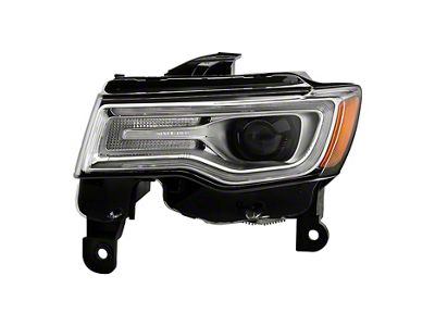 OEM Style Headlight; Black Housing; Clear Lens; Driver Side (17-21 Jeep Grand Cherokee WK2 w/ Factory HID Headlights)