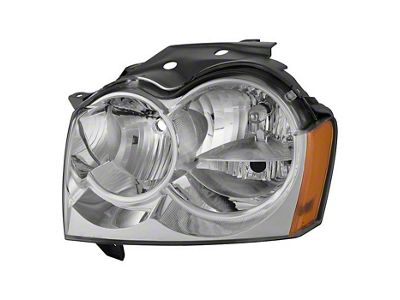 OEM Style Headlight; Chrome Housing; Clear Lens; Driver Side (05-07 Jeep Grand Cherokee WK)