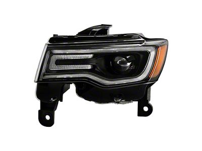 OEM Style Headlight; Chrome Housing; Clear Lens; Driver Side (17-21 Jeep Grand Cherokee WK2 w/ Factory HID Headlights)