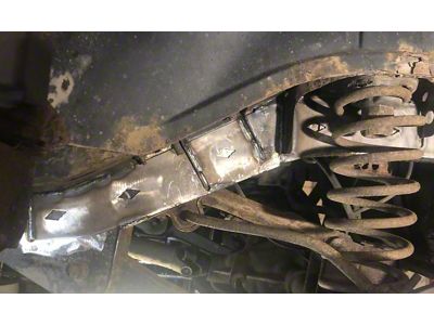 Affordable Offroad Rear Frame Stiffeners; Bare Metal (93-98 Jeep Grand Cherokee ZJ)