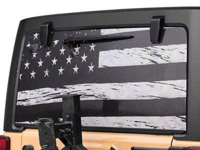 SEC10 Perforated Distressed Flag Rear Window Decal (93-24 Jeep Grand Cherokee ZJ, WJ, WK, WK2 & WL)
