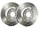 SP Performance Cross-Drilled and Slotted Rotors with Silver ZRC Coated; Front Pair (99-04 Jeep Grand Cherokee WJ)