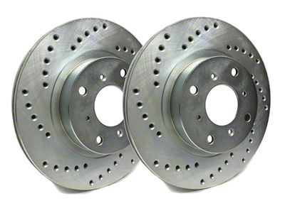 SP Performance Cross-Drilled Rotors with Silver ZRC Coated; Front Pair (06-10 Jeep Grand Cherokee WK SRT8)