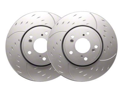 SP Performance Diamond Slot Rotors with Silver ZRC Coated; Front Pair (05-10 Jeep Grand Cherokee WK, Excluding SRT8)