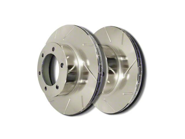 SP Performance Slotted Rotors with Silver ZRC Coated; Rear Pair (99-04 Jeep Grand Cherokee WJ)