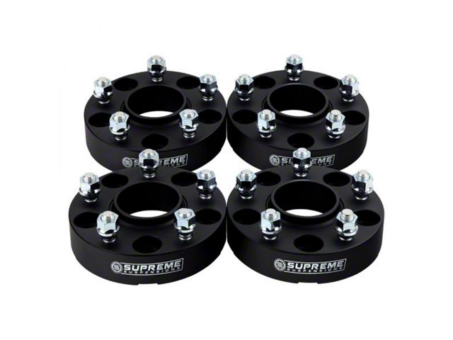 Supreme Suspensions 1.25-Inch Pro Billet Hub Centric Wheel Spacers; Black; Set of Four (99-10 Jeep Grand Cherokee WJ & WK)