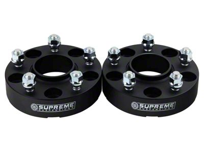 Supreme Suspensions 1.25-Inch Pro Billet Hub Centric Wheel Spacers; Black; Set of Two (99-10 Jeep Grand Cherokee WJ & WK)