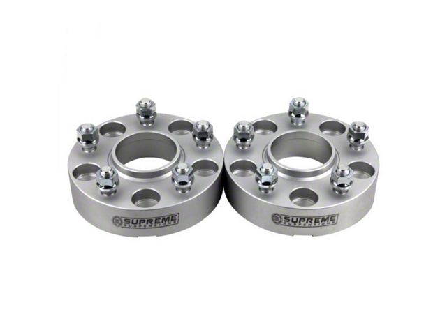 Supreme Suspensions 1.25-Inch Pro Billet Hub Centric Wheel Spacers; Silver; Set of Two (99-10 Jeep Grand Cherokee WJ & WK)