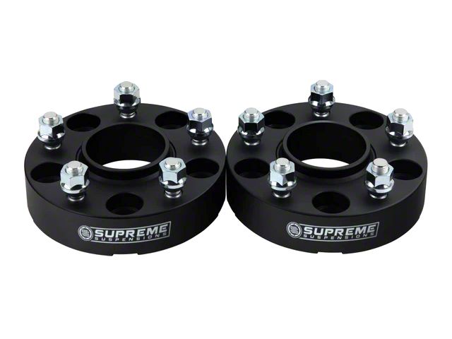 Supreme Suspensions 1.50-Inch Pro Billet Hub Centric Wheel Spacers; Black; Set of Two (93-98 Jeep Grand Cherokee ZJ)