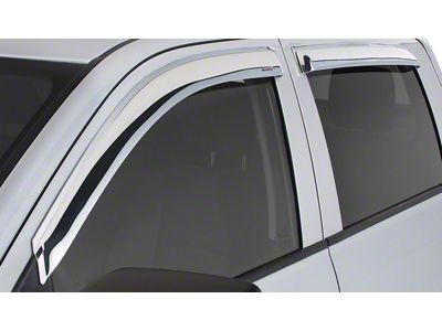 Tape-Onz Sidewind Deflectors; Front and Rear; Chrome (11-21 Jeep Grand Cherokee WK2)