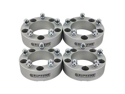 Supreme Suspensions 1-Inch Pro Billet Wheel Spacers; Silver; Set of Four (93-98 Jeep Grand Cherokee ZJ)