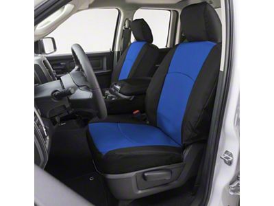Covercraft Precision Fit Seat Covers Endura Custom Front Row Seat Covers; Blue/Black (22-24 Jeep Grand Cherokee WL w/ Length-Adjustable Seat Cushions)