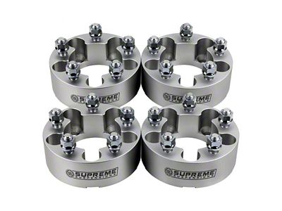 Supreme Suspensions 2-Inch Pro Billet Wheel Spacers; Silver; Set of Four (93-98 Jeep Grand Cherokee ZJ)