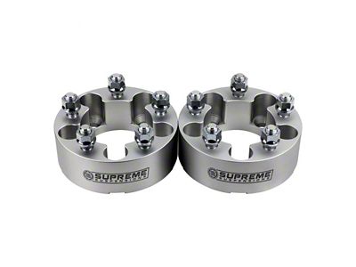 Supreme Suspensions 2-Inch Pro Billet Wheel Spacers; Silver; Set of Two (93-98 Jeep Grand Cherokee ZJ)