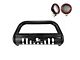 Bull Bar with 5.30-Inch Red Round Flood LED Lights; Black (11-21 Jeep Grand Cherokee WK2 w/ Front Tow Hooks & w/o Cruise Control Sensor)