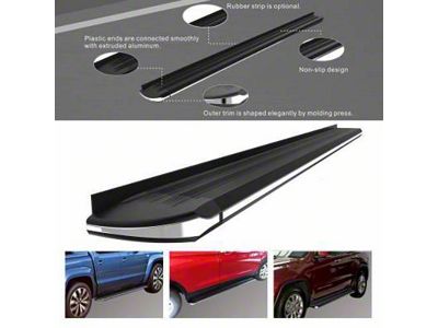 Exceed Running Boards; Black with Chrome Trim (22-24 Jeep Grand Cherokee WL, Excluding Summit & Trailhawk)
