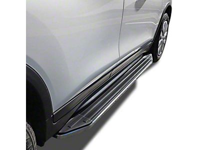 Premium Running Boards; Black with Stainless Steel Trim (22-24 Jeep Grand Cherokee WL, Excluding Summit & Trailhawk)