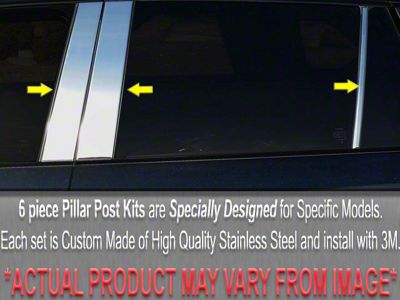 Pillar Post Trim; Stainless Steel; 6-Piece (99-04 Jeep Grand Cherokee WJ)
