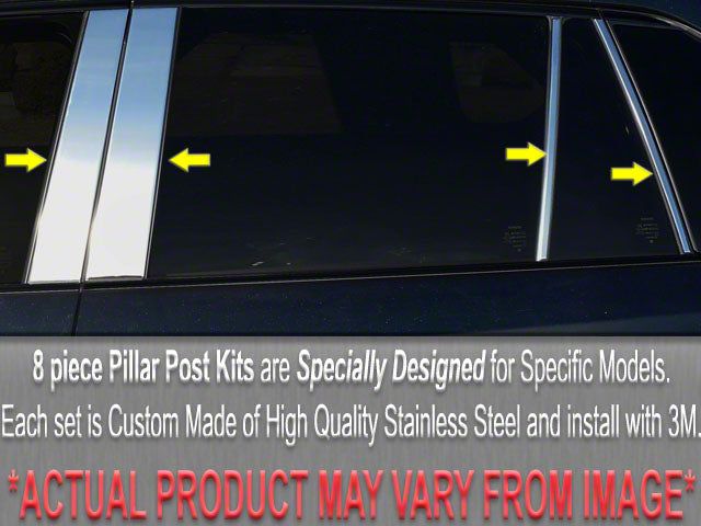 Pillar Post Trim; Stainless Steel; 8-Piece (99-04 Jeep Grand Cherokee WJ)