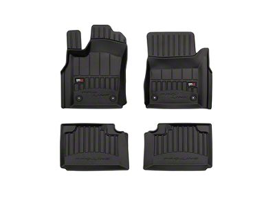 OMAC All Weather Rubber Front and Rear Floor Liners; Black (11-21 Jeep Grand Cherokee WK2)