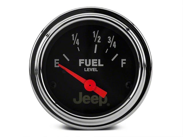 Auto Meter Fuel Level Gauge with Jeep Logo; Electrical (Universal; Some Adaptation May Be Required)
