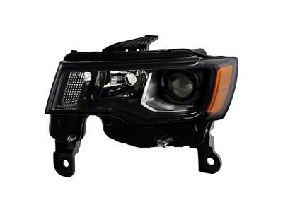 OE Style Headlight; Black Housing; Clear Lens; Driver Side (17-21 Jeep Grand Cherokee WK2 w/ Factory Halogen Headlight)