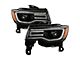 OE Style LED DRL Projector Headlights; Black Housing; Clear Lens (17-21 Jeep Grand Cherokee WK2 w/ Factory Halogen Headlight)