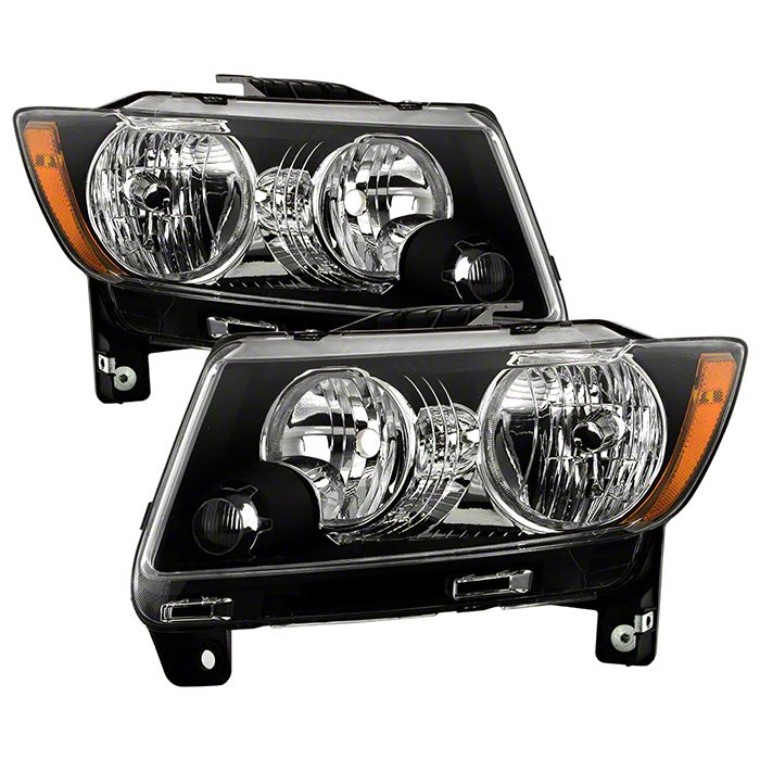 thumbnail image 2 of ALL-CARB Halogen Headlight Pair For Jeep Grand Cherokee 2011-2013 & Compass 2011-2017 – Black Housing 2 of 5