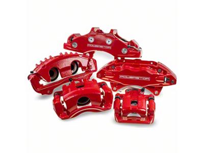 PowerStop Performance Front Brake Calipers; Red (11-19 Jeep Grand Cherokee WK2 w/ 350mm Front Rotors & Vented Rear Rotors, Excluding SRT)