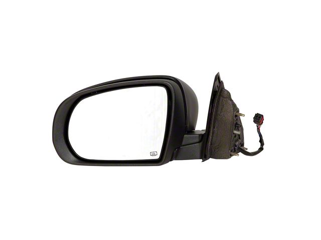 Replacement Powered Heated Mirror; Textured Black; Driver Side (14-18 Jeep Grand Cherokee KL)