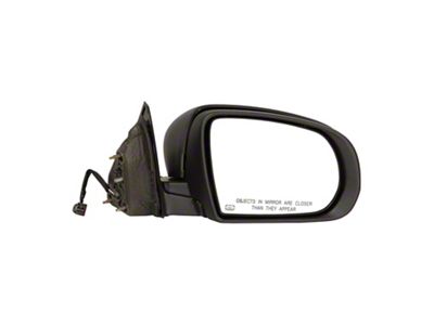 Replacement Powered Heated Mirror; Textured Black; Passenger Side (14-18 Jeep Grand Cherokee KL)
