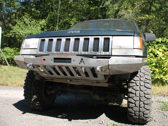 Affordable Offroad Modular Front Winch Bumper; Black (93-98 Jeep Grand Cherokee ZJ)