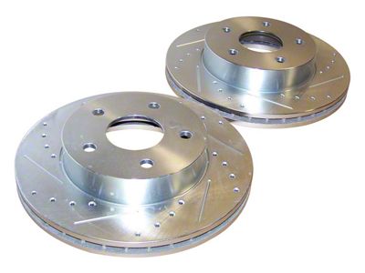 High Performance Drilled and Slotted Rotors; Front Pair (99-04 Jeep Grand Cherokee WJ)