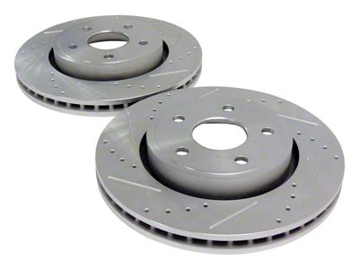 High Performance Drilled and Slotted Rotors; Front Pair (05-10 Jeep Grand Cherokee WK, Excluding SRT8)