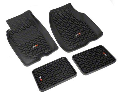Rugged Ridge All-Terrain Front and Rear Floor Liners; Black (93-98 Jeep Grand Cherokee)