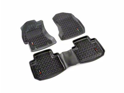 Rugged Ridge All-Terrain Front and Rear Floor Liners; Black (93-98 Jeep Grand Cherokee ZJ)