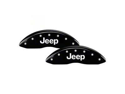 MGP Brake Caliper Covers with Jeep Logo; Black; Front and Rear (22-24 Jeep Grand Cherokee Summit Reserve WL)