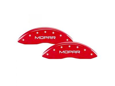 MGP Brake Caliper Covers with MOPAR Logo; Red; Front and Rear (22-24 Jeep Grand Cherokee Summit Reserve WL)