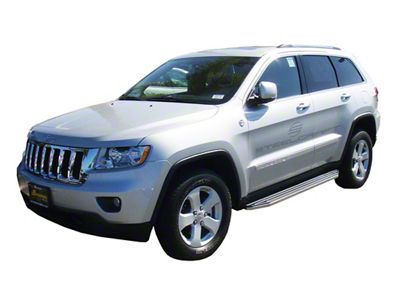 STX100 Running Boards; Black with Stainless Steel Trim (11-21 Jeep Grand Cherokee WK2, Excluding High Altitude, Limited X, Summit, SRT, TrackHawk & Trail Hawk)