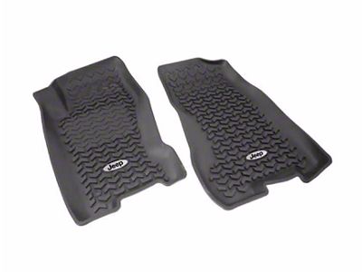 Rugged Ridge All-Terrain Front Floor Liners with Jeep Logo; Black (99-04 Jeep Grand Cherokee WJ)