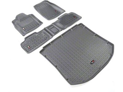 Rugged Ridge All-Terrain Front, Rear and Cargo Floor Liners; Gray (11-21 Jeep Grand Cherokee WK2)