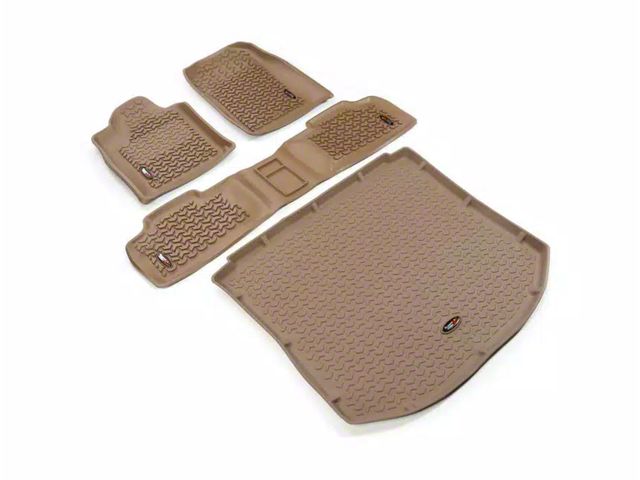 Rugged Ridge All-Terrain Front, Rear and Cargo Floor Liners; Tan (11-21 Jeep Grand Cherokee WK2)