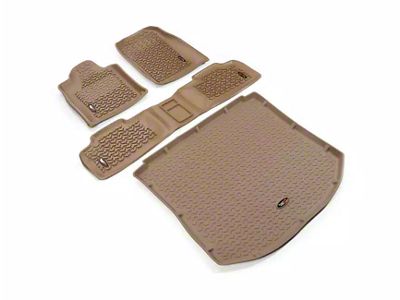 Rugged Ridge All-Terrain Front, Rear and Cargo Floor Liners; Tan (11-21 Jeep Grand Cherokee WK2)