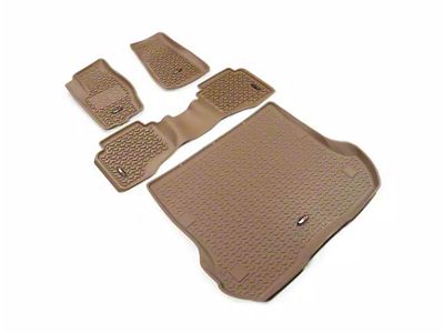 Rugged Ridge All-Terrain Front, Rear and Cargo Floor Liners; Tan (05-10 Jeep Grand Cherokee WK)
