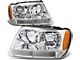 Factory Style Headlights with Amber Corners; Chrome Housing; Clear Lens (99-04 Jeep Grand Cherokee WJ)